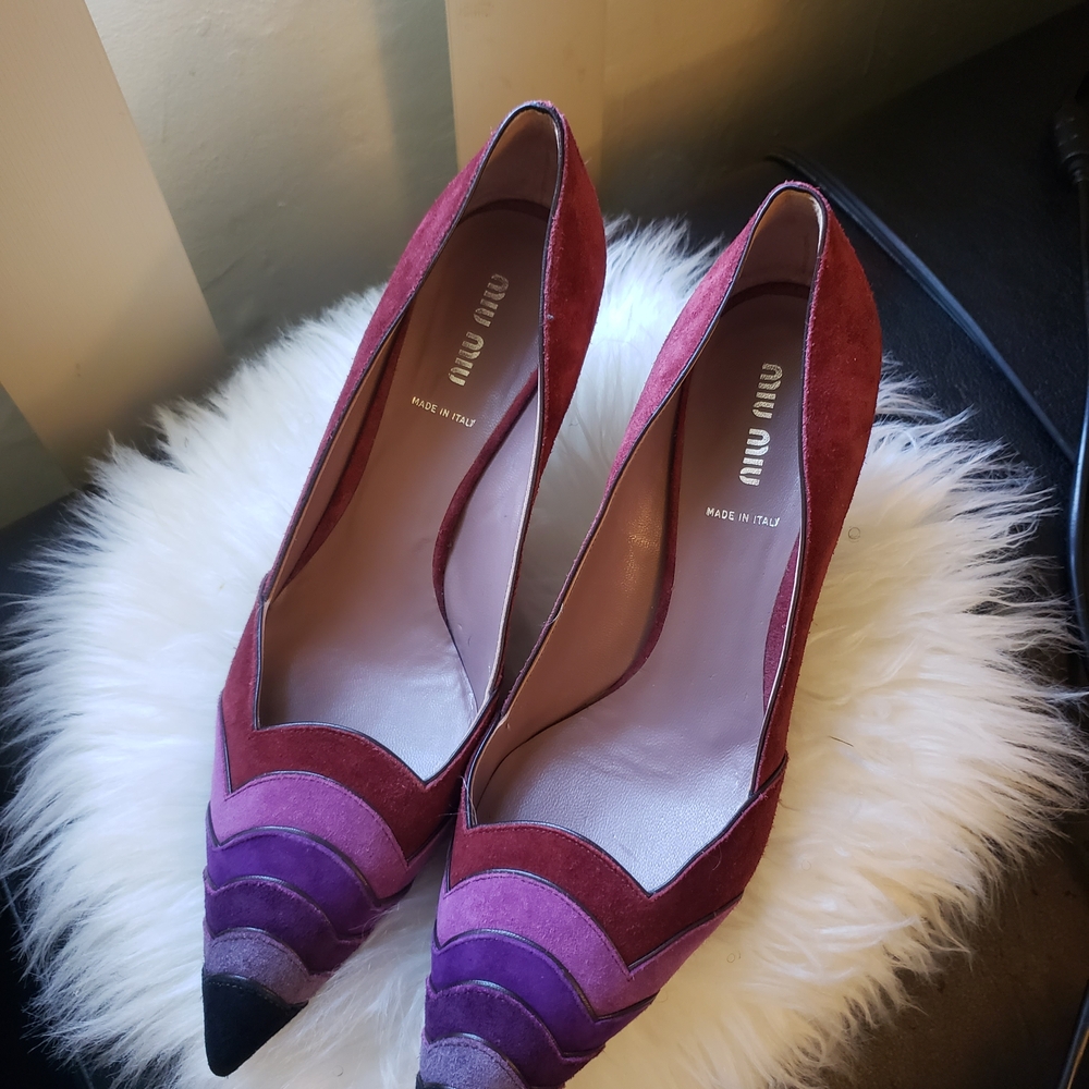 Miu Miu Red and Purple Heels
